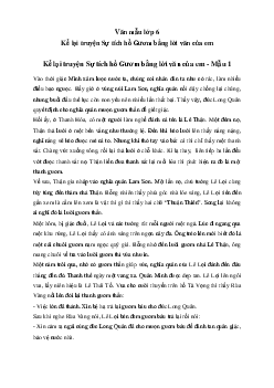 Văn mẫu lớp 6: Kể lại truyện Sự tích hồ Gươm bằng lời văn của em (2 mẫu) - Chân Trời Sáng Tạo