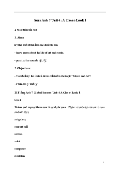 Giải Tiếng Anh 7 Unit 4: A Closer Look 1 | Global Success