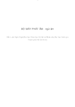 BỘ MÁY PHÁT ÂM - ngữ âm | Dẫn luận ngôn ngữ | Đại học Khoa học Xã hội và Nhân văn, Đại học Quốc gia Thành phố HCM
