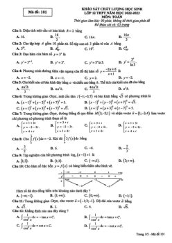 Đề thi thử THPT Quốc gia năm 2023 môn Toán lần 2 Sở GD&ĐT Phú Thọ