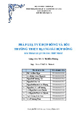 BÀI THẢO LUẬN PHÁP LUẬT VỀ HỢP ĐỒNG VÀ BỒI THƯỜNG THIỆT HẠI NGOÀI HỢP ĐỒNG