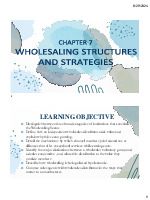 Ch.7 Wholesaling Structure and Strategy - Môn quản trị học - Đại Học Kinh Tế Tài Chính Thành phố Hồ Chí Minh