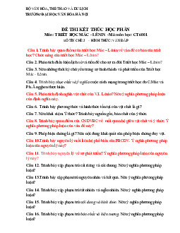 Câu hỏi ôn tập triết học mác - lênin