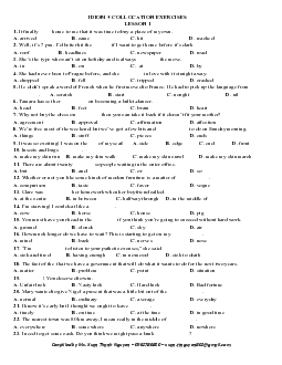 744 câu IDIOM + COLLOCATION EXERCISES luyện thi chuyên Anh, HSG Tiếng Anh THPT