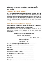 Mẫu đơn xin nhập học mầm non cùng tuyến, trái tuyến