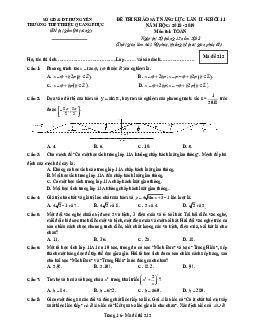 Đề khảo sát năng lực Toán 11 năm 2018 – 2019 trường Triệu Quang Phục – Hưng Yên lần 2