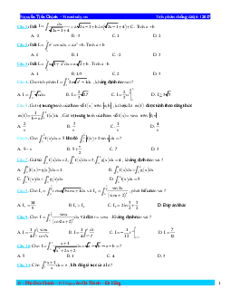 Bài tập tích phân chống Casio – Nguyễn Tiến Chinh Toán 12