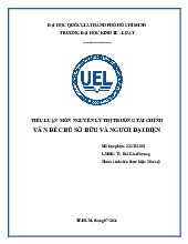 Tiểu luận vấn đề người đại diện | Trường Đại học Kinh Tế - Luật