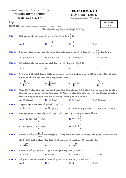 Đề thi HK1 Toán 12 năm học 2016 – 2017 trường THPT Đa Phúc – Hà Nội