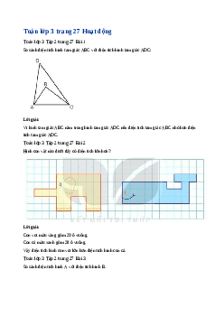 Giải SGK môn Toán 3 - Bài 51: Diện tích của một hình. Xăng-ti-mét vuông| Kết nối tri thức