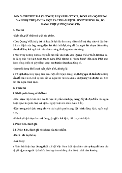 Dàn ý chi tiết bài văn nghị luận phân tích, đánh giá nội dung và nghệ thuật của tác phẩm kịch Hồn Trương Ba, da hàng thịt Ngữ Văn 10 Chân Trời Sáng Tạo