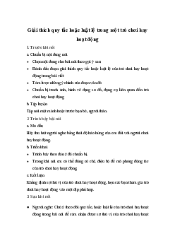 Soạn bài Giải thích quy tắc hoặc luật lệ trong một trò chơi hay hoạt động - Kết nối tri thức Văn 7