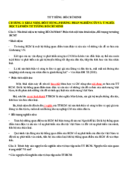 Khái niệm, Đối tượng, Phương pháp nghiên cứu và ý nghĩa học tập HCM | Đại học Sư Phạm Hà Nội