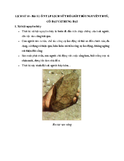 Lịch sử 10 bài 12: Ôn tập lịch sử thế giới thời nguyên thủy, cổ đại và trung đại