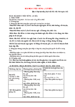 Giáo án Văn 7 Kết nối tri thức bài 6 Bài học cuộc sống