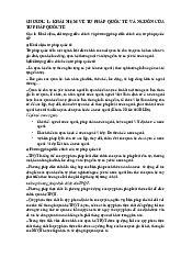 Ôn tập Chương 1: Khái Niệm Tư Pháp Quốc Tế và Điều Chỉnh Pháp Luật | Pháp Luật Đại Cương | Trường Đại học Hà Nội