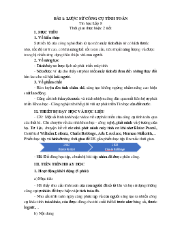 Giáo án Tin học 8 Bài 1: Lược sử công cụ tính toán | Kết nối tri thức