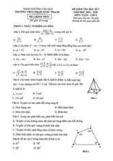 Đề HK1 toán lớp 8 trường THCS Phạm Ngọc Thạch