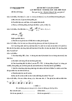 Đề thi thử vào lớp 10 môn Toán của Sở GD&ĐT Ninh Bình năm học 2019 - 2020