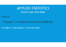 Lecture 12:  Chapter 7: Analysis of Variance (ANOVA) | Trường Đại học Quốc tế, Đại học Quốc gia Thành phố Hồ Chí Minh
