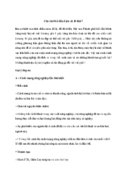 Lịch sử 10 Bài 7: Các cuộc cách mạng công nghiệp thời kì cận đại - Kết Nối Tri Thức