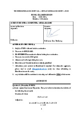 Đề thi cuối kỳ học phần Business Computing Skills năm 2024 | Trường Đại học Quốc tế, Đại học Quốc gia Thành phố Hồ Chí Minh