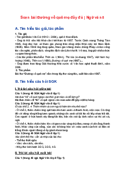 Soạn bài Đường về quê mẹ đầy đủ | Ngữ văn 8 Bài 2: Thơ sáu chữ, bảy chữ sách Cánh Diều