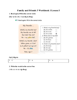 Family and Friends 3 Workbook 1 Lesson 5