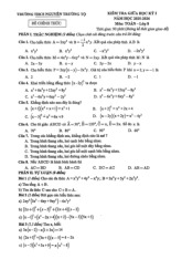 Đề giữa học kỳ 1 Toán 8 năm 2025 – 2026 trường THCS Nguyễn Trường Tộ – Hà Nội