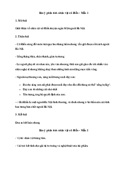Văn mẫu lớp 11: Dàn ý phân tích nhân vật cô Hiền trong Một người Hà Nội | Cánh diều
