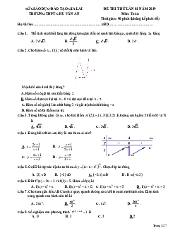 Đề thi thử Toán THPTQG 2019 lần 1 trường THPT Chu Văn An – Gia Lai