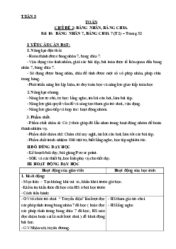 Bài 10: Bảng nhân 7, bảng chia 7  - Tiết 2 | Giáo án Toán 3 | Kết nối tri thức