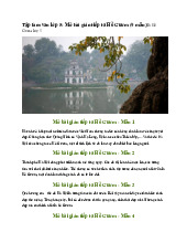 Tập làm văn lớp 5: Mở bài gián tiếp tả Hồ Gươm (9 mẫu)