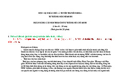 Câu hỏi ôn tập môn tư tưởng Hồ Chí Minh năm 2022
