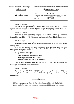Đề thi vào 10 Chuyên Sử Sở GD Quảng Nam năm học 2017-2018 (có đáp án)