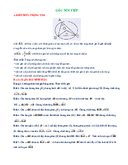 Chuyên đề góc nội tiếp