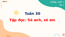 Giáo án điện tử Tiếng việt 1 Chân trời sáng tạo : Sẻ anh sẻ em