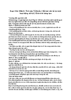 Soạn Văn 8 Bài 6: Tình yêu Tổ Quốc | Viết bài văn kể lại một hoạt động xã hội | Chân trời sáng tạo