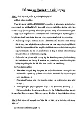 Đề cương Môn Quản trị chất lượng | Đại học Kinh Tế Quốc Dân