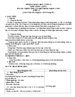 Giáo án Toán 2 sách Chân trời sáng tạo (cả năm) | Tuần 12 | Tiết 2