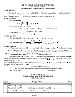 Đề thi chọn HSG Toán 11 cấp trường năm 2022 (có đáp án)