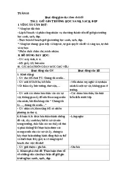 Giáo án Hoạt động trải nghiệm lớp 4 Tuần 10 | Kết nối tri thức