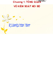 Chương 1 - Tổng Quan về Kiểm Soát Nội Bộ  môn Kiểm soát nội bộ | Trường Đại học Sư phạm Kỹ thuật Thành phố Hồ Chí Minh