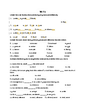 Bài kiểm tra cuối kỳ môn tiếng anh lớp 6