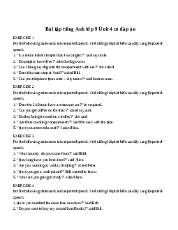 Bài tập tiếng Anh lớp 9 Unit 4: Learning A Foreign Language có đáp án