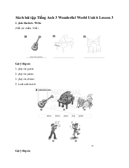 Giải Sách bài tập Tiếng Anh 3 Wonderful World Unit 6 My hobby Lesson 3