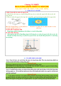 Chuyên đề KHTN 8 Kết nối tri thức bài 26 Năng lượng nhiệt và nội năng