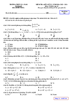 Đề thi giữa kỳ 2 Toán 10 năm 2023 – 2024 trường THPT Lục Nam – Bắc Giang