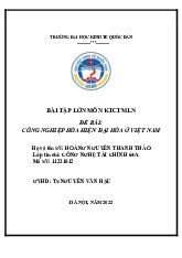 Công nghiệp hoá, hiện đại hoá ở Việt Nam - Kinh tế Chính trị Mác-Lê Nin (KTCT01) | Đại học kinh tế quốc dân NEU