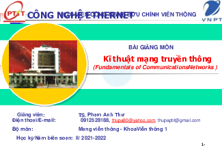 Slide bài giảng môn Kỹ thuật mạng truyền thông nội dung chương 2 phần 2: Lớp vật lý và liên kết dữ liệu